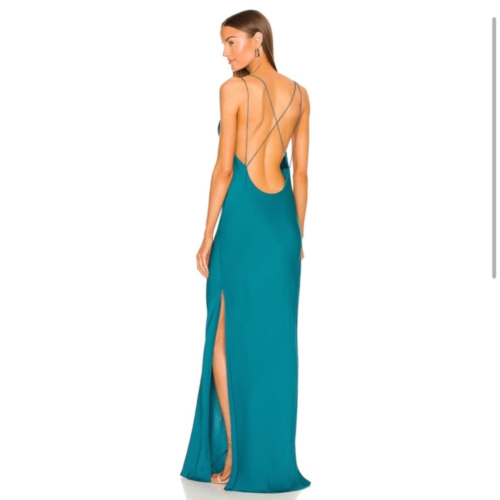 L’Academie Olena Dress in Turquoise Sz S Revolve Maxi Gown